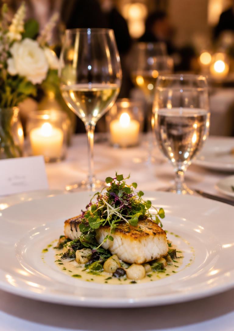 Plated catered dish